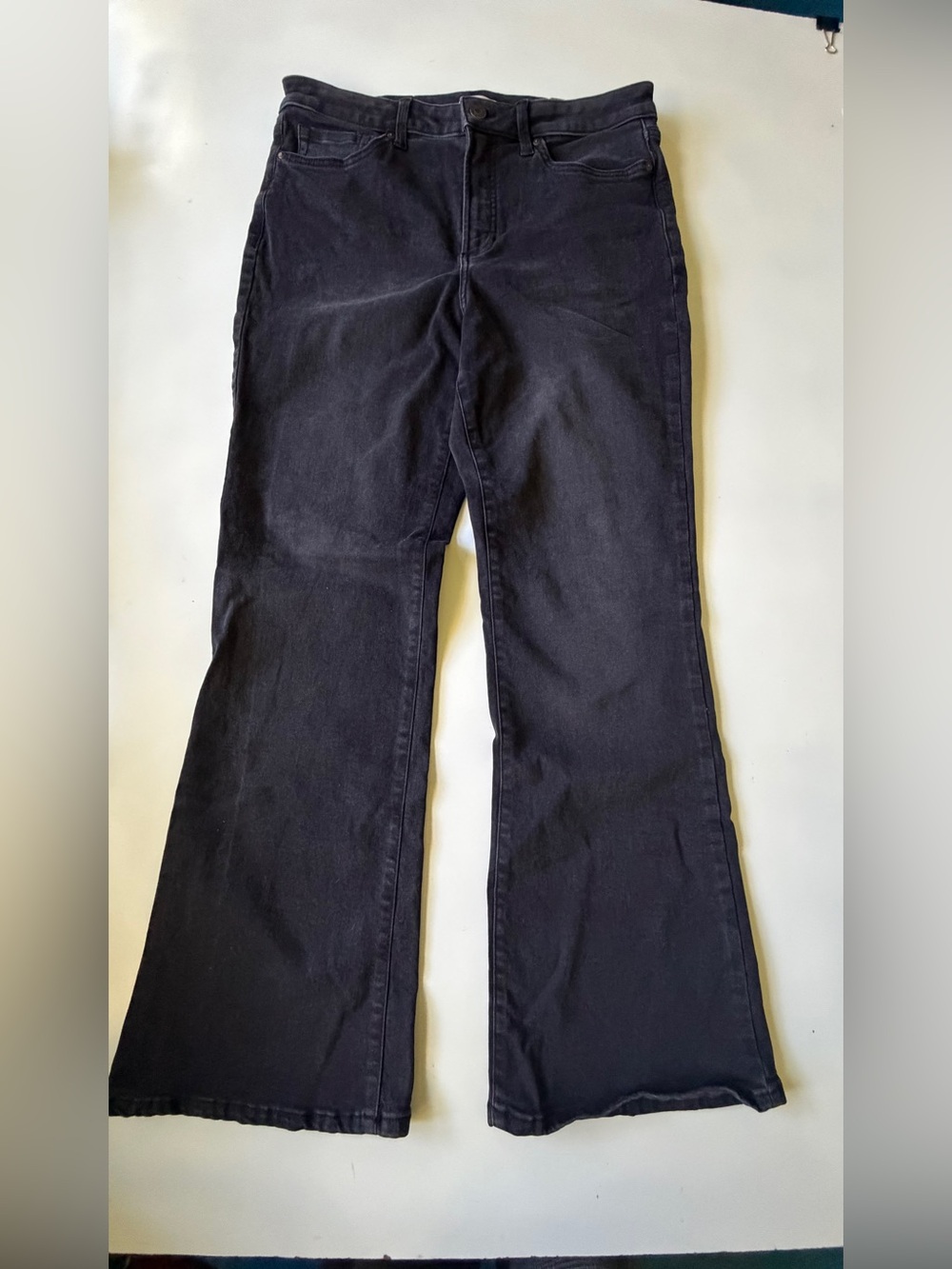 LC Lauren Conrad Jeans Womens 14 Black Super High-Rise Flare High Waist Stretch